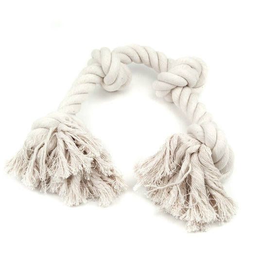 Cotton Rope Bone 4 Knots Dog Toy image 0